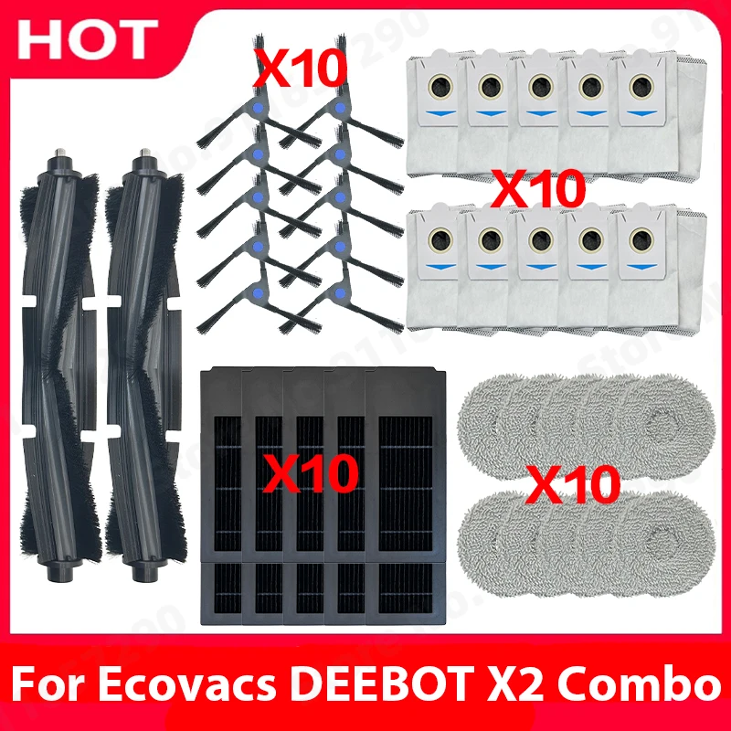 For Ecovacs DEEBOT X2 Combo Spare Parts Robot Vacuum Cleaner Main Side Brush Dust Bag Hepa Filter Mop Rag Accessories
For Ecovacs DEEBOT X2 Combo Spare Parts Robot Vacuum Cleaner Main Side Brush Dust Bag Hepa Filter Mop Rag Accessories