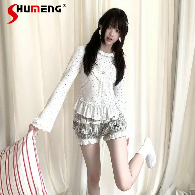 Japanese Cute Girls Kawaii Long-sleeved Top Pumpkin Shorts Outfit Spring and Summer New Clothing Inside Knit Long-sleeved Top
Japanese Cute Girls Kawaii Long-sleeved Top Pumpkin Shorts Outfit Spring and Summer New Clothing Inside Knit Long-sleeved Top