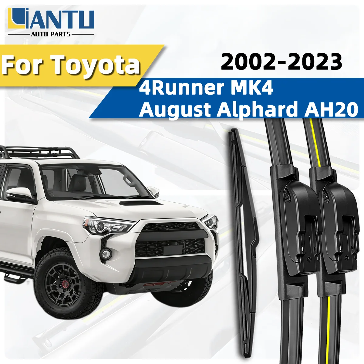3PCS Front Rear Wiper Blades Fit For Toyota 4Runner MK4 August Alphard AH20 2002-2023 Car Premium Quiet Streak-Free Auto Parts
3PCS Front Rear Wiper Blades Fit For Toyota 4Runner MK4 August Alphard AH20 2002-2023 Car Premium Quiet Streak-Free Auto Parts