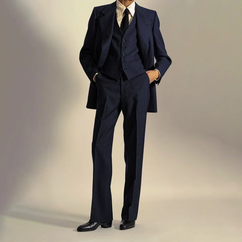 Classic 3 Pieces Men Suit Set Wedding Groom Tuxedo High Quality Boutique Formal Business Stripe Male Suits Trajes Para Hombre
Classic 3 Pieces Men Suit Set Wedding Groom Tuxedo High Quality Boutique Formal Business Stripe Male Suits Trajes Para Hombre