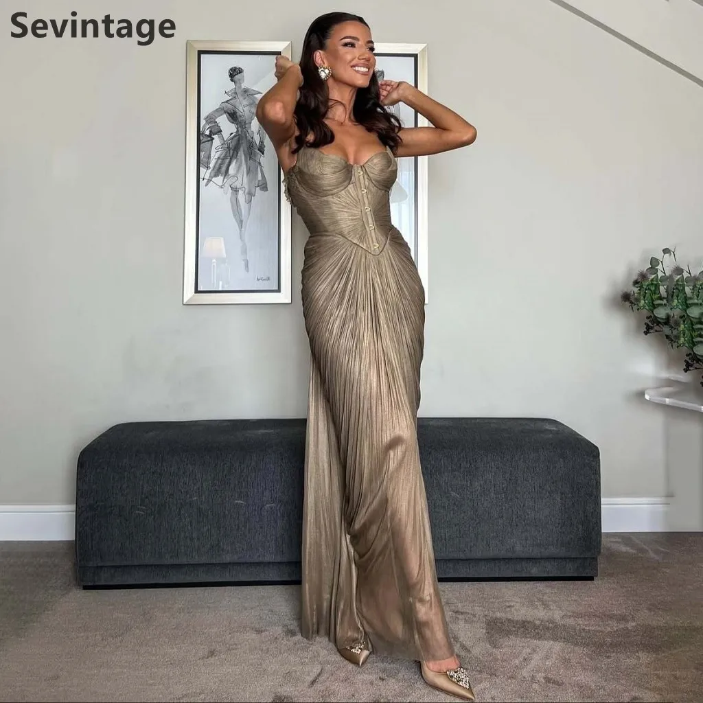 Sevintage 2025 Silk Chiffon Strapless Pleated Maxi Evening Dress Wedding Party Formal Prom Dress Dubai Party Gown Customized
Sevintage 2025 Silk Chiffon Strapless Pleated Maxi Evening Dress Wedding Party Formal Prom Dress Dubai Party Gown Customized