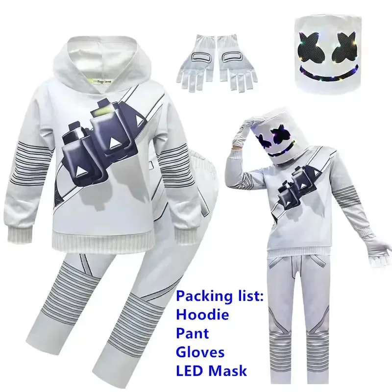Костюмы DJ Marshmello, комбинезоны, детская одежда для косплея клоуна, Хэллоуин, Рождественский костюм, вечерние игры, костюмы Fortnite для косплея
Костюмы DJ Marshmello, комбинезоны, детская одежда для косплея клоуна, Хэллоуин, Рождественский костюм, вечерние игры, костюмы Fortnite для косплея