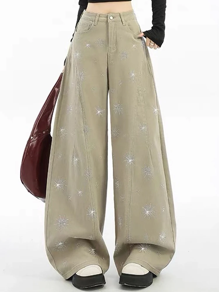 Y2K American Heavy Industries Sparkling Wide Leg Jeans Women Summer Loose Starry Sky Hot Diamond Bending Knife Pants
Y2K American Heavy Industries Sparkling Wide Leg Jeans Women Summer Loose Starry Sky Hot Diamond Bending Knife Pants