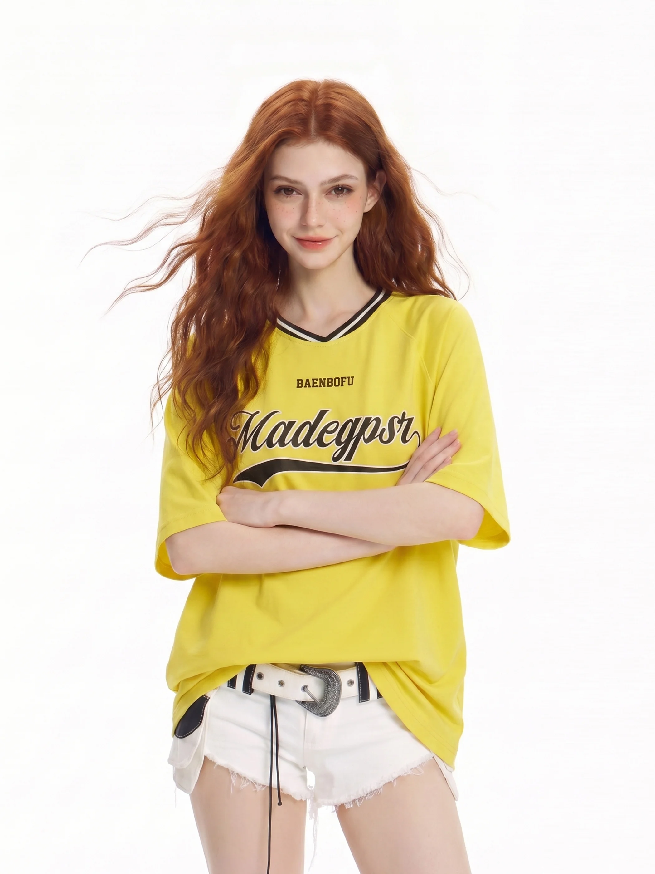 American Style Loose Short Sleeve T-Shirt Women's Shoulder Insert Design Printed Casual Summer Top for Couples CTBCAPTAINBEER
American Style Loose Short Sleeve T-Shirt Women's Shoulder Insert Design Printed Casual Summer Top for Couples CTBCAPTAINBEER