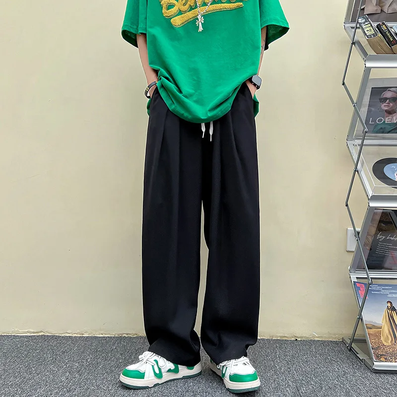 Korean Style Straight Casual Pants Men's Fashion Solid Color Business Pants Men Streetwear Loose Dress Pants Mens Trousers A82
Korean Style Straight Casual Pants Men's Fashion Solid Color Business Pants Men Streetwear Loose Dress Pants Mens Trousers A82