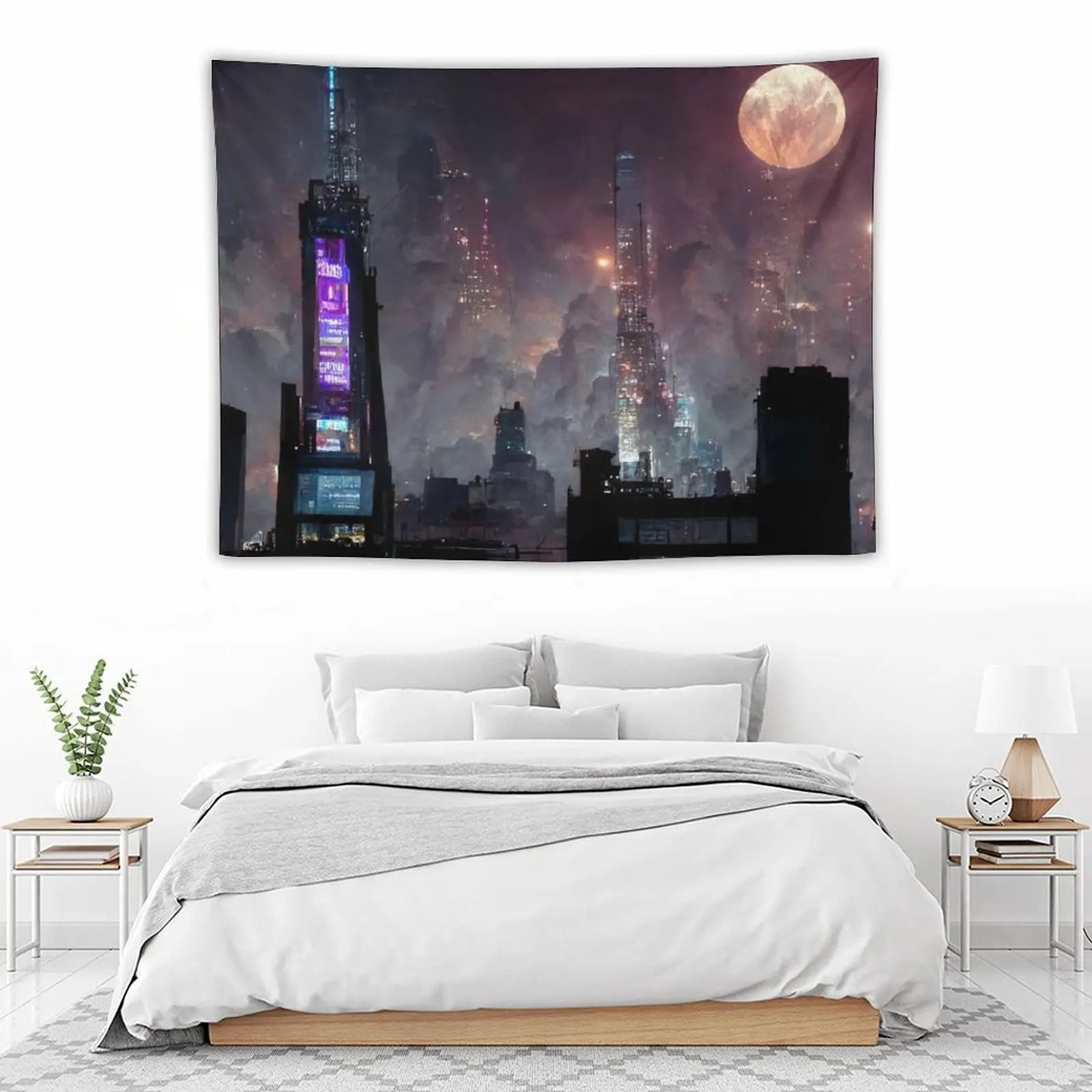 Cyberpunk City under a full moon Tapestry Home Decor Aesthetic Room Decorating Aesthetic Home Decorations Aesthetic Tapestry
Cyberpunk City under a full moon Tapestry Home Decor Aesthetic Room Decorating Aesthetic Home Decorations Aesthetic Tapestry