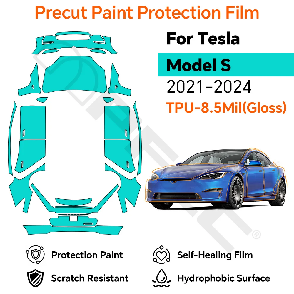 PPF For Tesla Model S 2021-2025 Full Vehicle Precut Paint Protection Film Clear TPU Anti-Scratch Self-Healing Car Exterior Film
PPF For Tesla Model S 2021-2025 Full Vehicle Precut Paint Protection Film Clear TPU Anti-Scratch Self-Healing Car Exterior Film