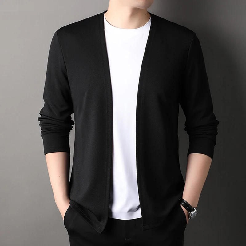 Новый мужской кардиган Slim Fit, тонкая верхняя одежда для весны и осени, повседневный модный универсальный однотонный кардиган с длинным рукавом Slim Fit для осени
Новый мужской кардиган Slim Fit, тонкая верхняя одежда для весны и осени, повседневный модный универсальный однотонный кардиган с длинным рукавом Slim Fit для осени
