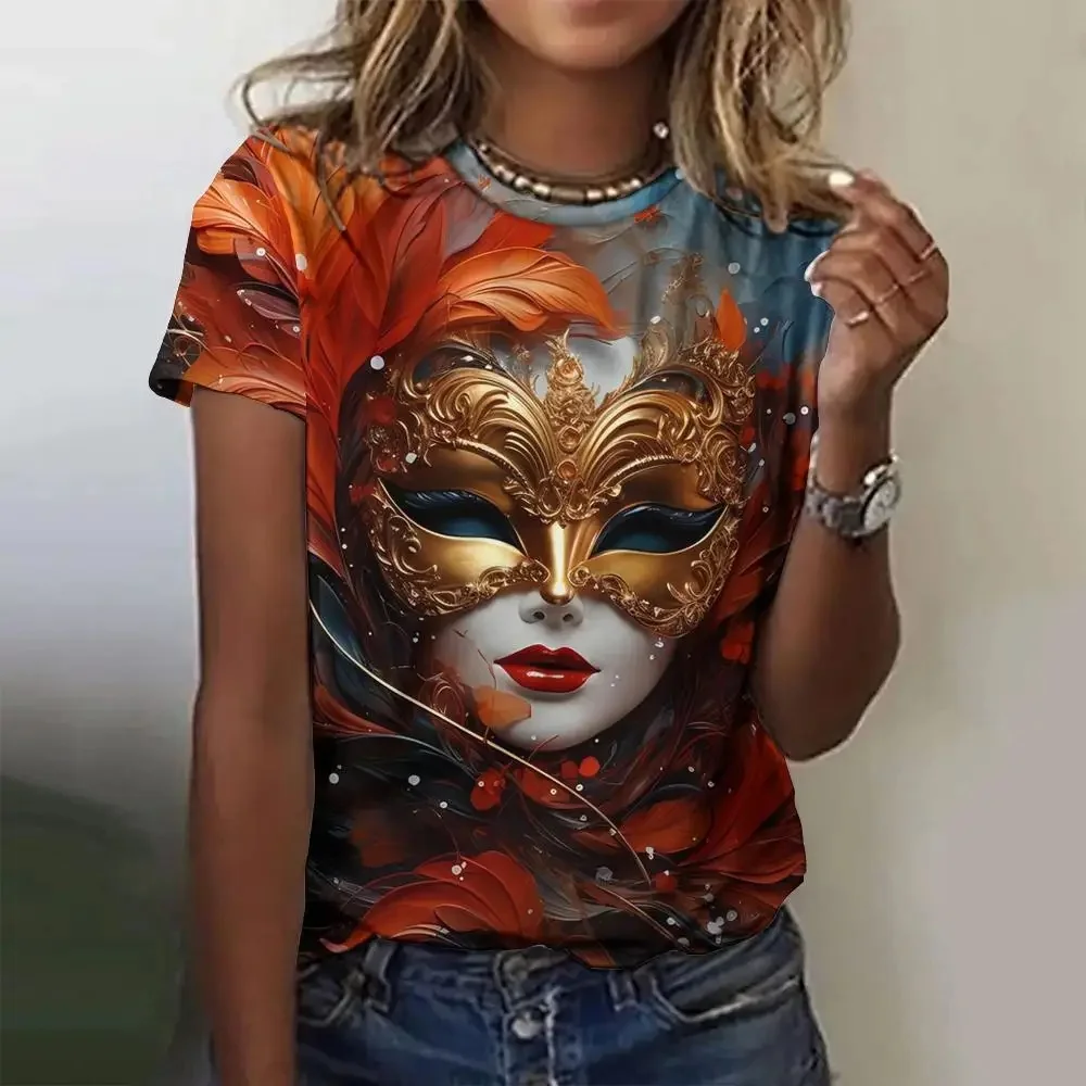 Women's T-shirt Gorgeous Facial Mask Print T-shirt Niche Design Harajuku Casual Short Sleeved Top Plus Size Women's Clothing
Women's T-shirt Gorgeous Facial Mask Print T-shirt Niche Design Harajuku Casual Short Sleeved Top Plus Size Women's Clothing