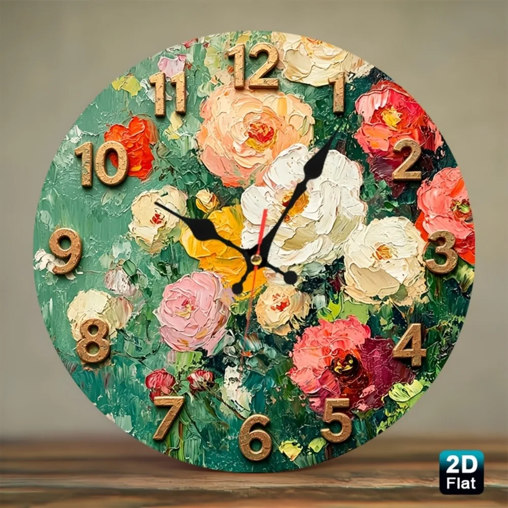 1pc 12 Inch Silent Non-Ticking Nursery Wall Clock with Lush Rose Garden - Wood Frame, Suitable for Room, Nursery, Kitchen, Offic
1pc 12 Inch Silent Non-Ticking Nursery Wall Clock with Lush Rose Garden - Wood Frame, Suitable for Room, Nursery, Kitchen, Offic