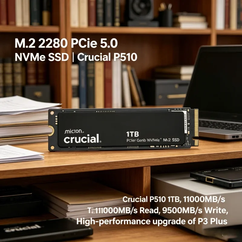 M.2 2280 PCIe 5.0 NVMe SSD | Crucial P510 1TB, 11000MB/s Read, 9500MB/s Write, High-performance upgrade of P3 Plus
M.2 2280 PCIe 5.0 NVMe SSD | Crucial P510 1TB, 11000MB/s Read, 9500MB/s Write, High-performance upgrade of P3 Plus