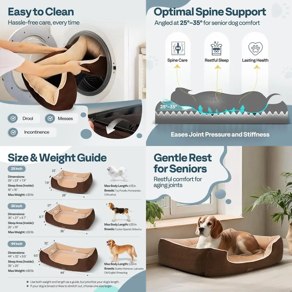 Orthopedic Dog Bed for Large Sized Dogs with Removable Washable Cover, Waterproof Lining & Non-Slip Base, Pet Dogs Couch Sofa wi
Orthopedic Dog Bed for Large Sized Dogs with Removable Washable Cover, Waterproof Lining & Non-Slip Base, Pet Dogs Couch Sofa wi