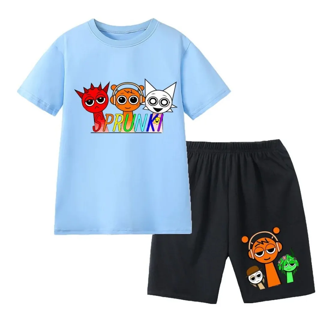Cute cartoon costume children's 2025 summer set for baby girls, short sleeved T-shirt+shorts 2-piece set
Cute cartoon costume children's 2025 summer set for baby girls, short sleeved T-shirt+shorts 2-piece set