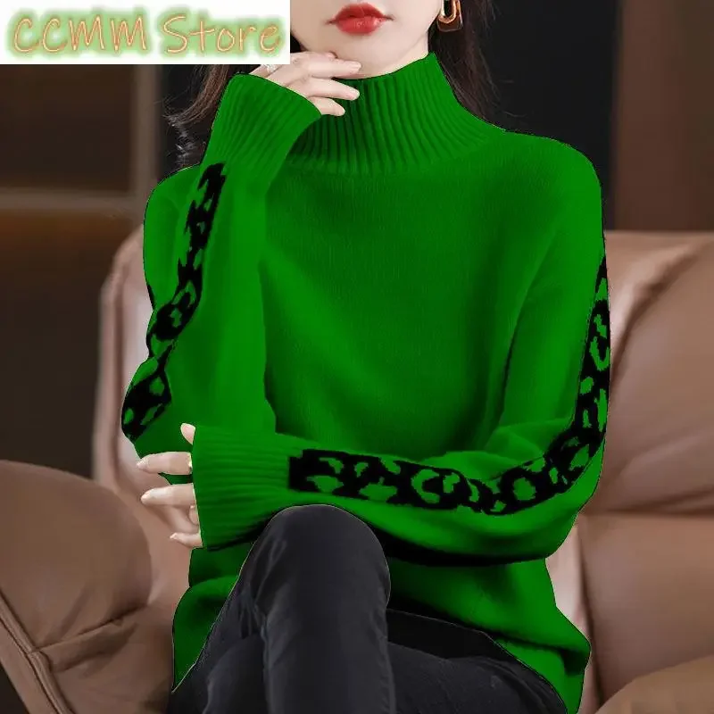 Casual Fashion Turtleneck Spliced Loose Sweater Female Clothing Autumn Winter New All-match Pullovers Korean Sweaters
Casual Fashion Turtleneck Spliced Loose Sweater Female Clothing Autumn Winter New All-match Pullovers Korean Sweaters