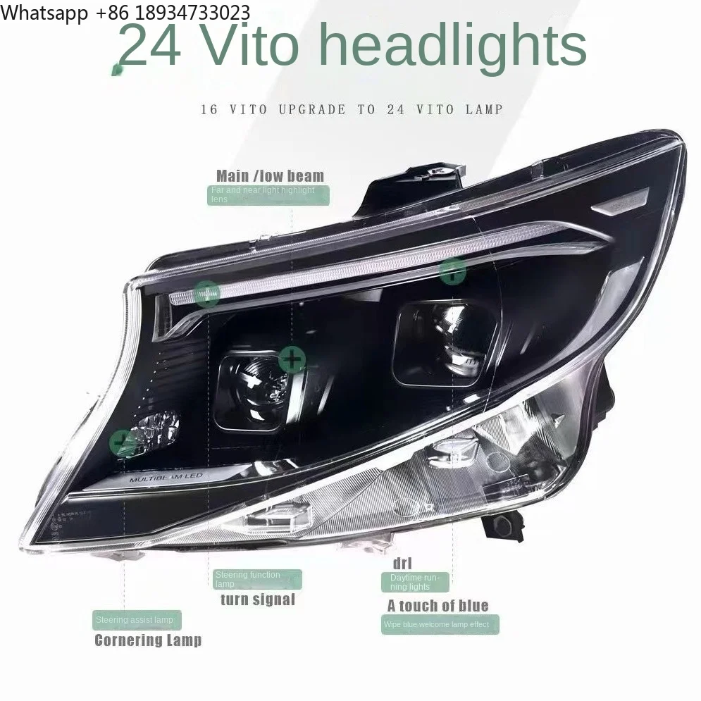 Benz Vito 24, светодиодные дневные ходовые огни, фара в сборе, 6000 К, новый сорт, модифицированные указатели поворота, специальная передняя часть
Benz Vito 24, светодиодные дневные ходовые огни, фара в сборе, 6000 К, новый сорт, модифицированные указатели поворота, специальная передняя часть