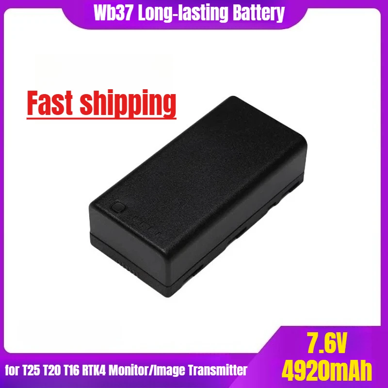 New Wb37 Long-lasting Battery Life 4920mAh 7.6V for T25 T20 T16 RTK4 Monitor/Image Transmitter
New Wb37 Long-lasting Battery Life 4920mAh 7.6V for T25 T20 T16 RTK4 Monitor/Image Transmitter