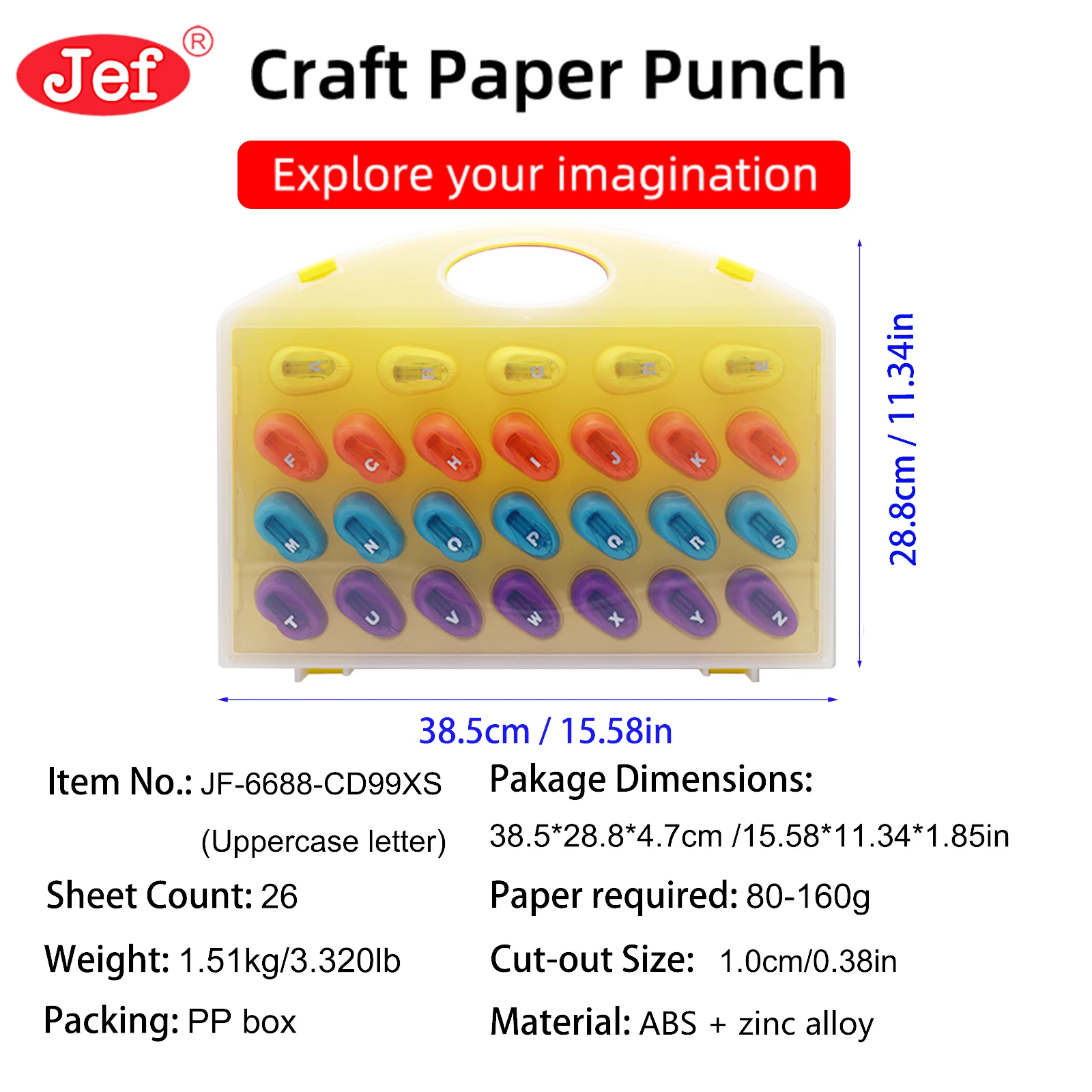 26 pcs Craft Punch Set, Alphabet Pattern Lever Action Puncher with Storage Box Letters Patterns Paper Punchers For DIY Project
26 pcs Craft Punch Set, Alphabet Pattern Lever Action Puncher with Storage Box Letters Patterns Paper Punchers For DIY Project