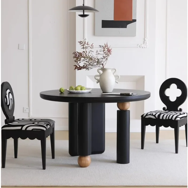 French antique round table all solid wood dining table household round dining table black modern Nordic small apartment coffee t
French antique round table all solid wood dining table household round dining table black modern Nordic small apartment coffee t
