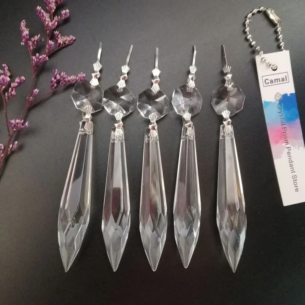 Camal 5Pcs Crystal 63mm Multifaceted Icicle U-Drop Chandelier Prism Pendant Octagonal Bead Hanging Lamp Lighting Part SunCatcher
Camal 5Pcs Crystal 63mm Multifaceted Icicle U-Drop Chandelier Prism Pendant Octagonal Bead Hanging Lamp Lighting Part SunCatcher