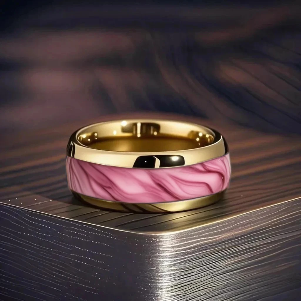 Wholesale Wedding Engagement Fashion Pink Abalone Shell Men's Ring Unique Gold Color Stainless Steel Rings Women Party Ring
Wholesale Wedding Engagement Fashion Pink Abalone Shell Men's Ring Unique Gold Color Stainless Steel Rings Women Party Ring