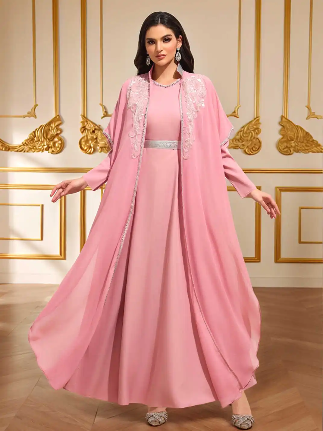 Muslim Abaya Dress for Women Elegant Embroidered Kaftan Modest Maxi Dress for Eid Ramadan Weddings Daily Wear
Muslim Abaya Dress for Women Elegant Embroidered Kaftan Modest Maxi Dress for Eid Ramadan Weddings Daily Wear