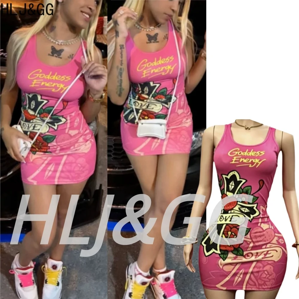 HLJ&GG Pink Sexy Hot Girl Letter Print Bodycon Dresses Women Spaghetti Strap Sleeveless Backless Slim Vestidos Fashion Street
HLJ&GG Pink Sexy Hot Girl Letter Print Bodycon Dresses Women Spaghetti Strap Sleeveless Backless Slim Vestidos Fashion Street