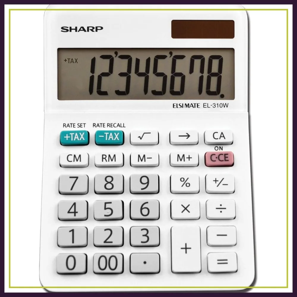 Portable LCD Calculator with Large Angled Display, Twin Power, Backspace Key, Tax and Percent Keys, 3.38 x 4.75 x 1.0 Inches
Portable LCD Calculator with Large Angled Display, Twin Power, Backspace Key, Tax and Percent Keys, 3.38 x 4.75 x 1.0 Inches
