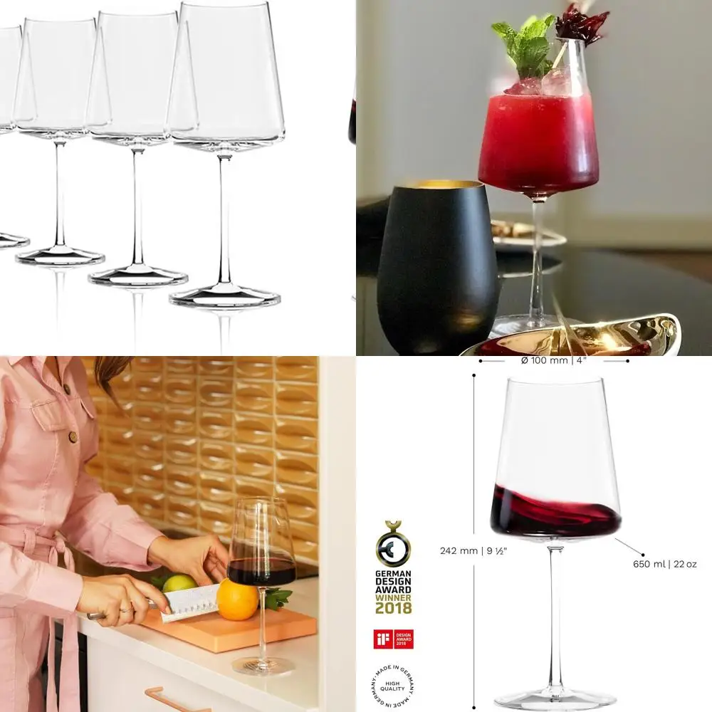 Set of 6, 22 oz Bordeaux-Style Wine Glasses - Modern Crystal for Enhanced Tasting Experience - Dishwasher and Shock-Resistant
Set of 6, 22 oz Bordeaux-Style Wine Glasses - Modern Crystal for Enhanced Tasting Experience - Dishwasher and Shock-Resistant