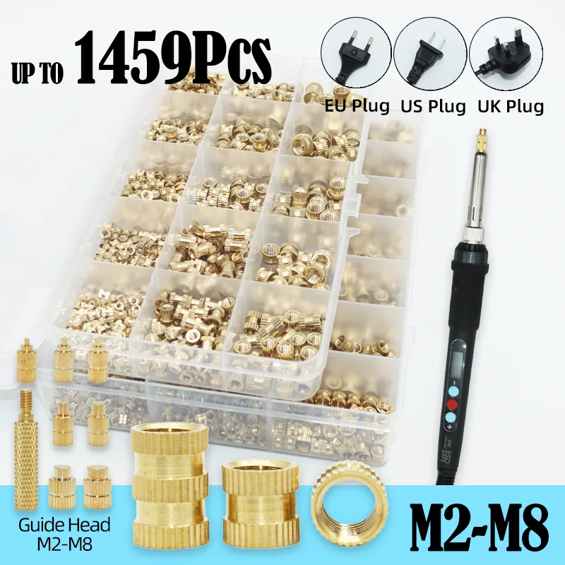 Brass Insert Nut Heat Set Thread Insert M2 M3 M4 M5 M6 Soldering Iron Tip Copper Insertion Nut Tool Kit for Plastic 3D Printing
Brass Insert Nut Heat Set Thread Insert M2 M3 M4 M5 M6 Soldering Iron Tip Copper Insertion Nut Tool Kit for Plastic 3D Printing