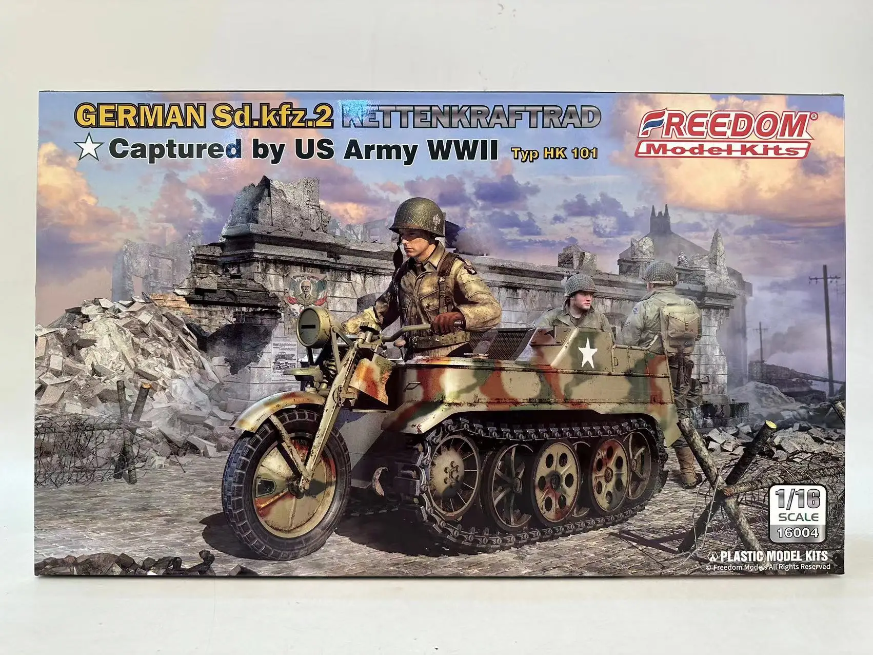 FREEDOM 16004 1/16 захвата немецкой армии США времен Второй мировой войны Sd.Kfz.2 Kettenkraftrad
FREEDOM 16004 1/16 захвата немецкой армии США времен Второй мировой войны Sd.Kfz.2 Kettenkraftrad