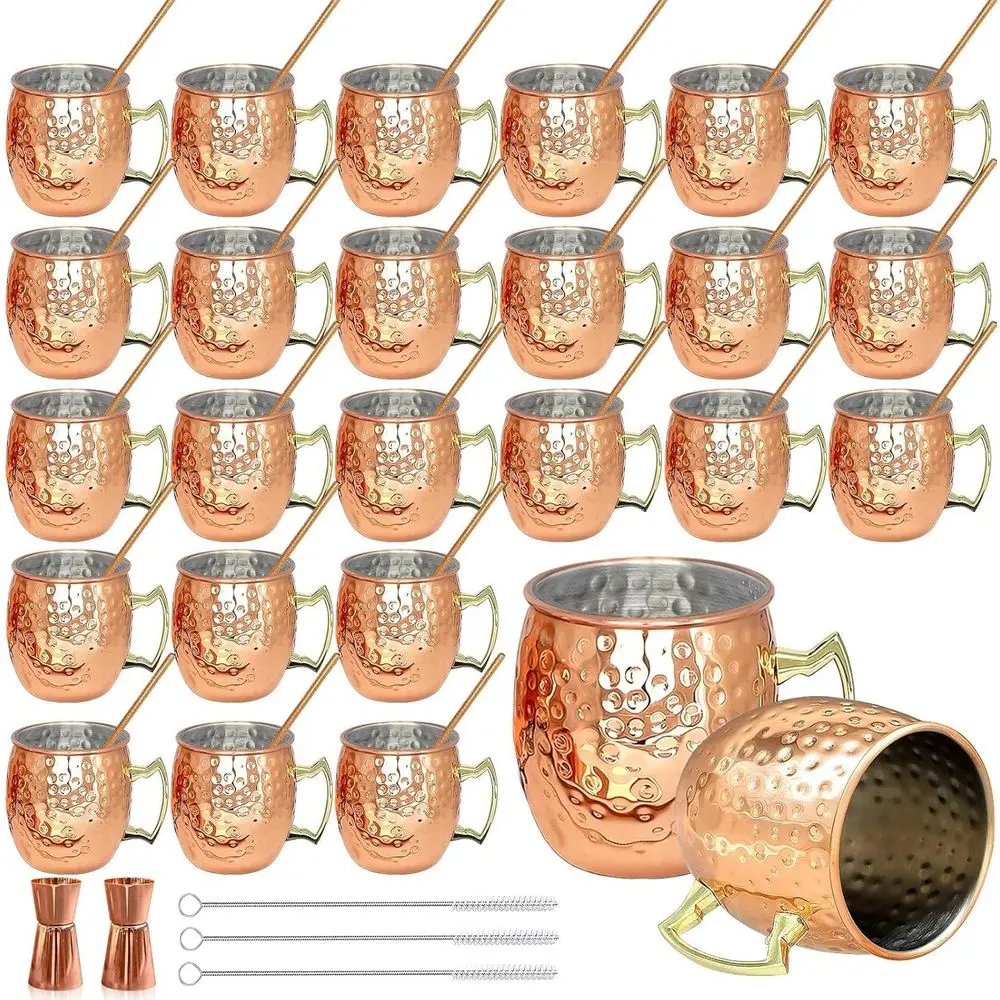 Moscow Mule Copper Mugs- Set o 24 Copper Plated StainlSteel Mug 18oz, or Chilled Drinks (24 pack)
Moscow Mule Copper Mugs- Set o 24 Copper Plated StainlSteel Mug 18oz, or Chilled Drinks (24 pack)