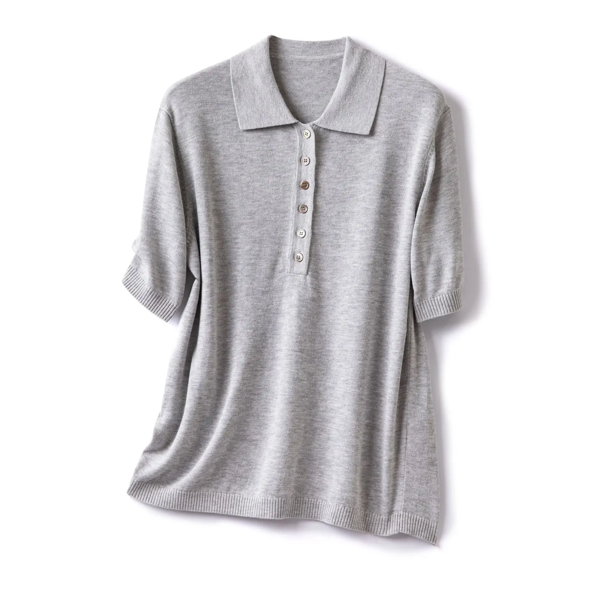 Dave&di Commuting Temperament Pure Cotton Yarn Minimalist Solid Color Skin Friendly Cement Gray Short Sleeved Polo Knit Shirt
Dave&di Commuting Temperament Pure Cotton Yarn Minimalist Solid Color Skin Friendly Cement Gray Short Sleeved Polo Knit Shirt