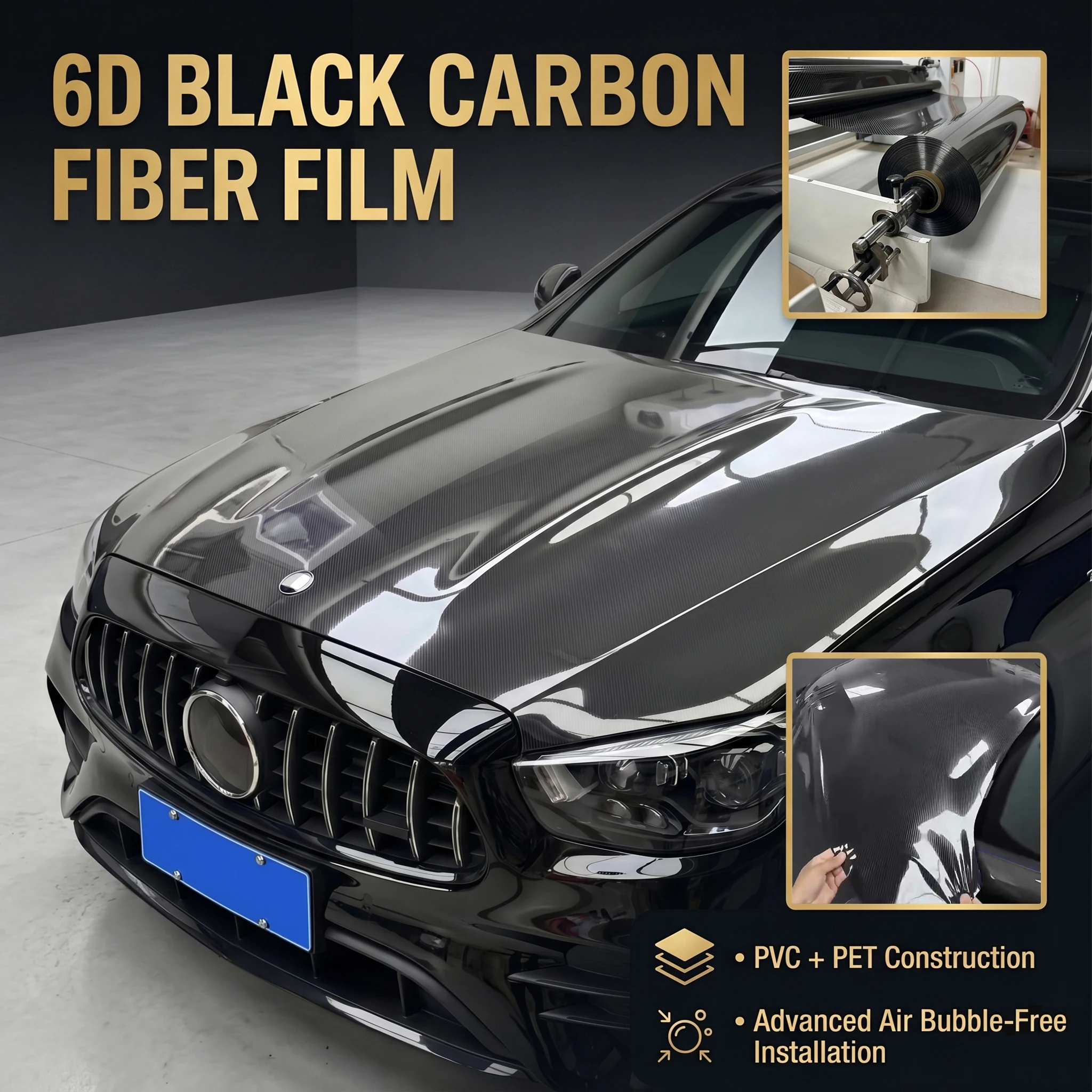Пленка для оклейки авто из глянцевого ПЭТ-карбона 6D, черная, 1,45 м, самоклеящаяся, для изменения цвета капота автомобиля, декоративная, без пузырьков воздуха
Пленка для оклейки авто из глянцевого ПЭТ-карбона 6D, черная, 1,45 м, самоклеящаяся, для изменения цвета капота автомобиля, декоративная, без пузырьков воздуха
