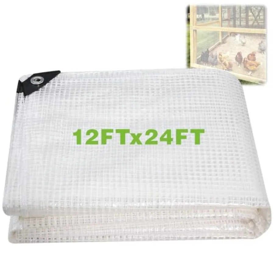 12Ftx24Ft Clear Greenhouse Plastic Covering 16Mil Thickness Heavy Duty Clear tarp for Chicken coop Greenhouse Plastic sheeting
12Ftx24Ft Clear Greenhouse Plastic Covering 16Mil Thickness Heavy Duty Clear tarp for Chicken coop Greenhouse Plastic sheeting