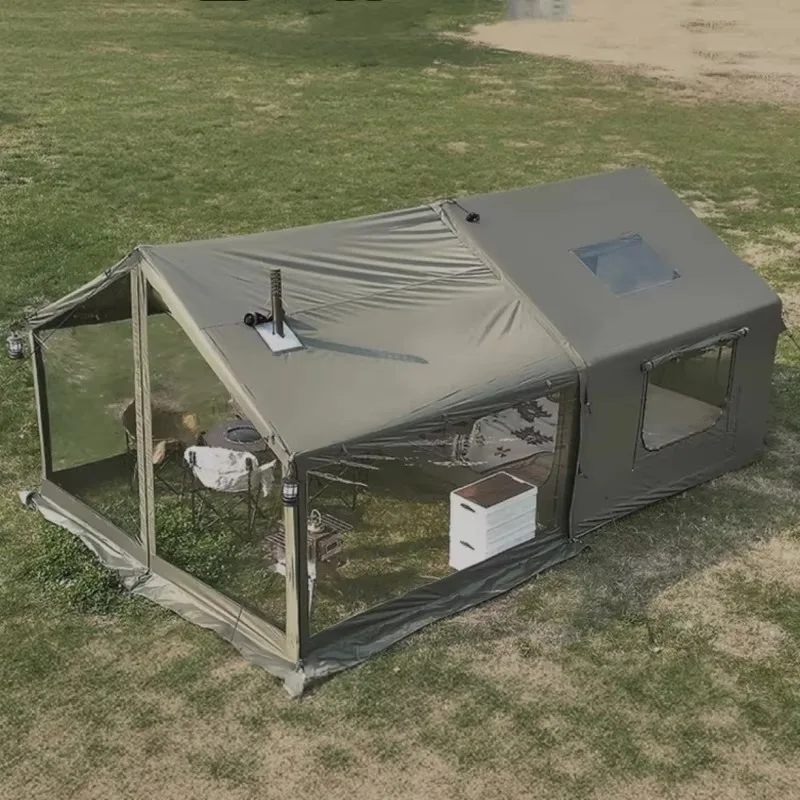 Large Khaki Inflatable Camping Tent with Pump, 4 Seasons Glamping Tent for Family
Large Khaki Inflatable Camping Tent with Pump, 4 Seasons Glamping Tent for Family