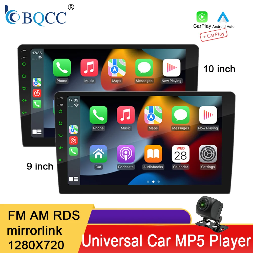 BQCC 9/10 '' Universal Car MP5 Radio supports Carplay Android Auto Mirrorlink RDS FM AM Bluetooth car multimedia audio receiver
BQCC 9/10 '' Universal Car MP5 Radio supports Carplay Android Auto Mirrorlink RDS FM AM Bluetooth car multimedia audio receiver