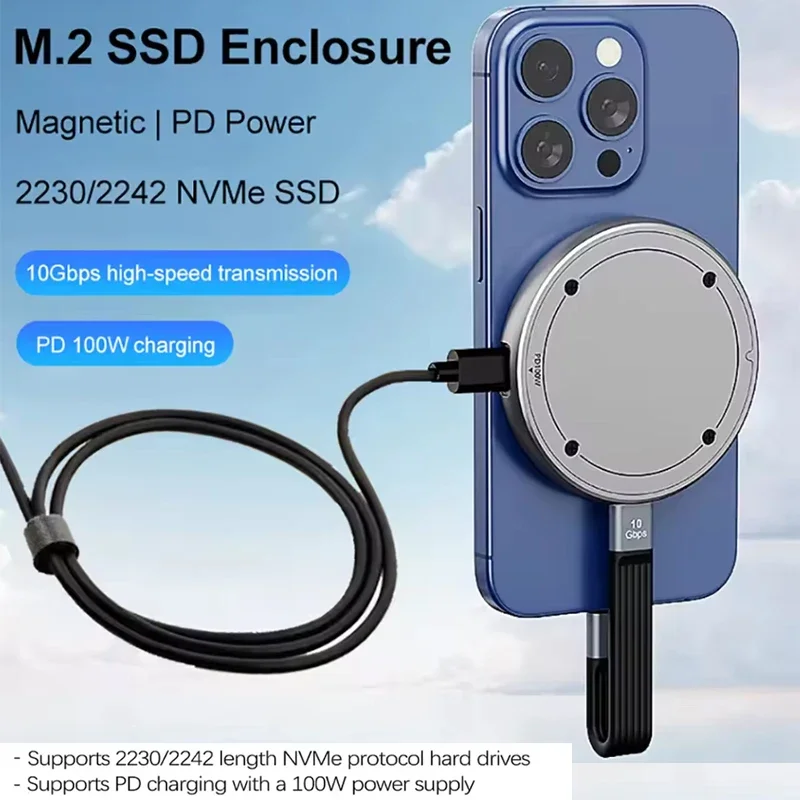 Магнитный твердотельный накопитель M.2 2230 2242 NVMe с PCI-E PD 100 Вт, зарядка, 10 Гбит/с, жесткий диск, USB C 3.2 Gen2 для iPhone15 Pro Max
Магнитный твердотельный накопитель M.2 2230 2242 NVMe с PCI-E PD 100 Вт, зарядка, 10 Гбит/с, жесткий диск, USB C 3.2 Gen2 для iPhone15 Pro Max