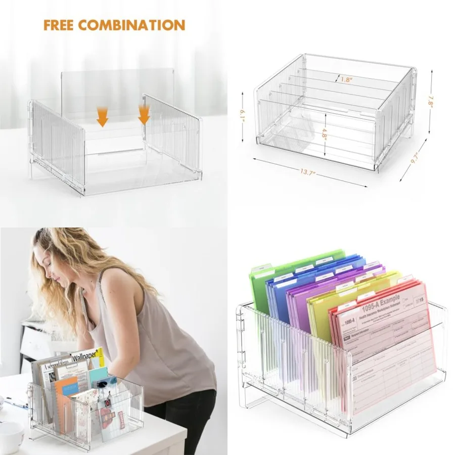 File Sorter Organizer, 5 Sections Acrylic Letter Tray for Desk, Mail Organizer Letter Holder for Envelopes, Mail, Electronics 1
File Sorter Organizer, 5 Sections Acrylic Letter Tray for Desk, Mail Organizer Letter Holder for Envelopes, Mail, Electronics 1