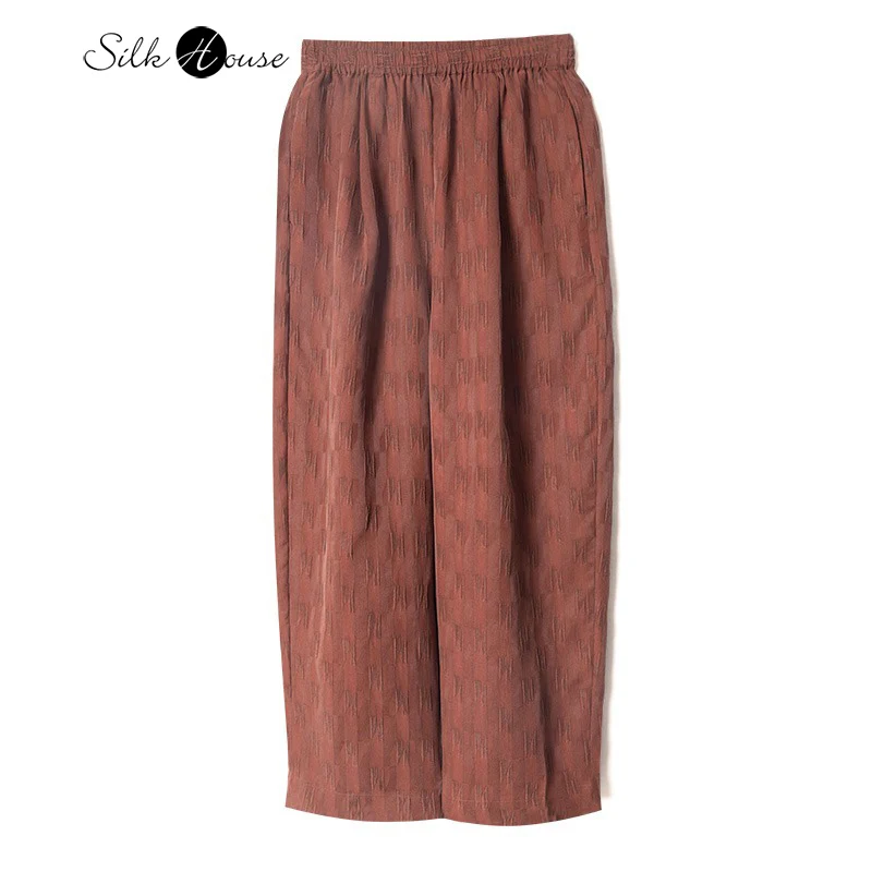 Red Striped Elastic Waistband 100% Natural Mulberry Silk Fragrant Cloud Yarn Double Pocket Women's Casual Straight Leg Pants
Red Striped Elastic Waistband 100% Natural Mulberry Silk Fragrant Cloud Yarn Double Pocket Women's Casual Straight Leg Pants