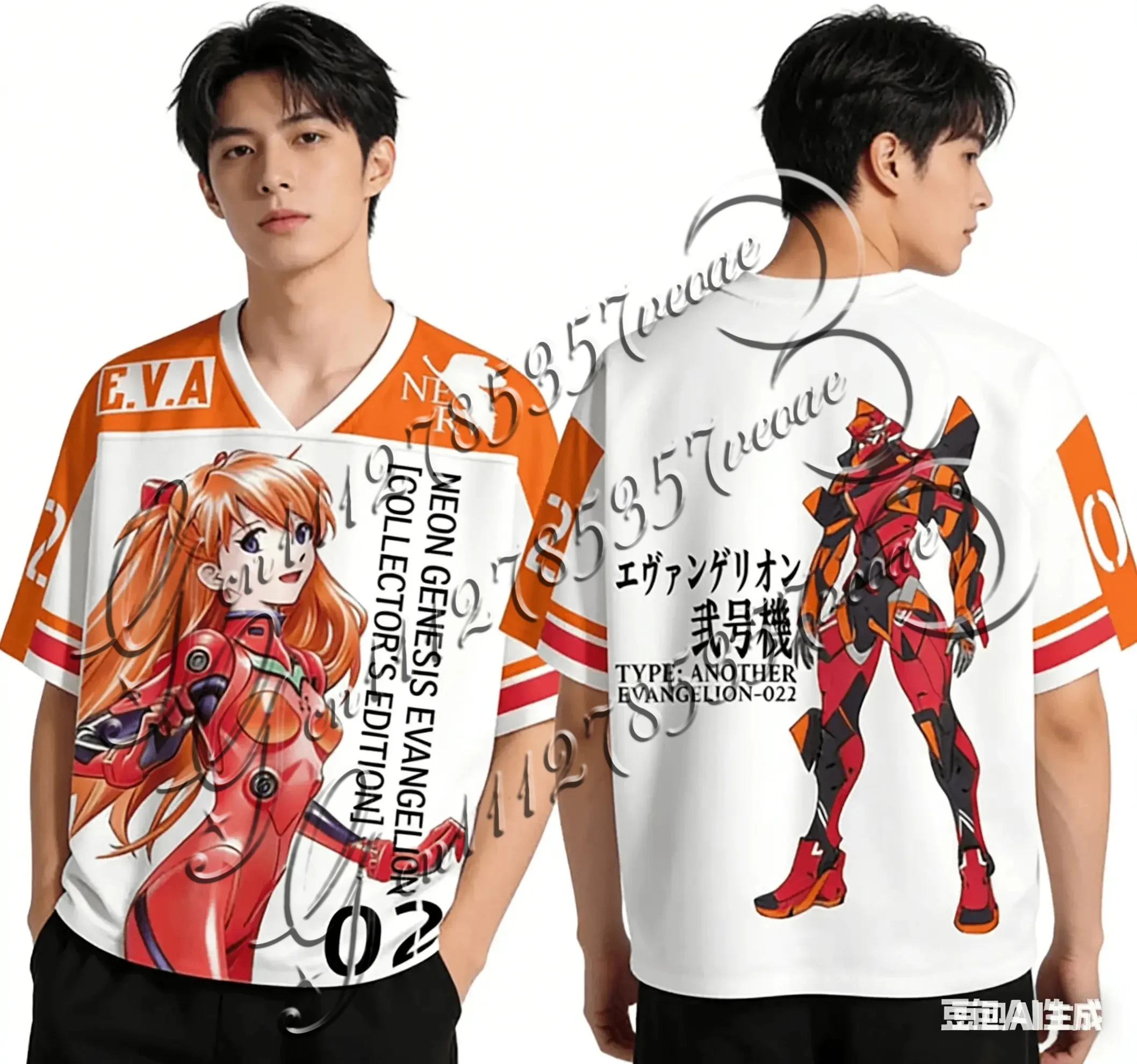 New Men Evangelion Short-Sleeve Sweatshirt, 1996 NERV Production, Casual Street Sportswear for Evangelion Anime Mecha Fans Tees
New Men Evangelion Short-Sleeve Sweatshirt, 1996 NERV Production, Casual Street Sportswear for Evangelion Anime Mecha Fans Tees