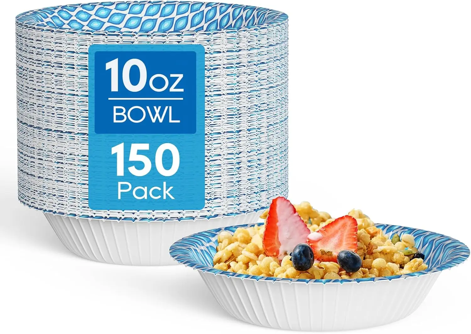 10 oz Disposable Paper Bowls 150 Count for Snacks Dessert and Light Lunch with Soak Proof Design
10 oz Disposable Paper Bowls 150 Count for Snacks Dessert and Light Lunch with Soak Proof Design