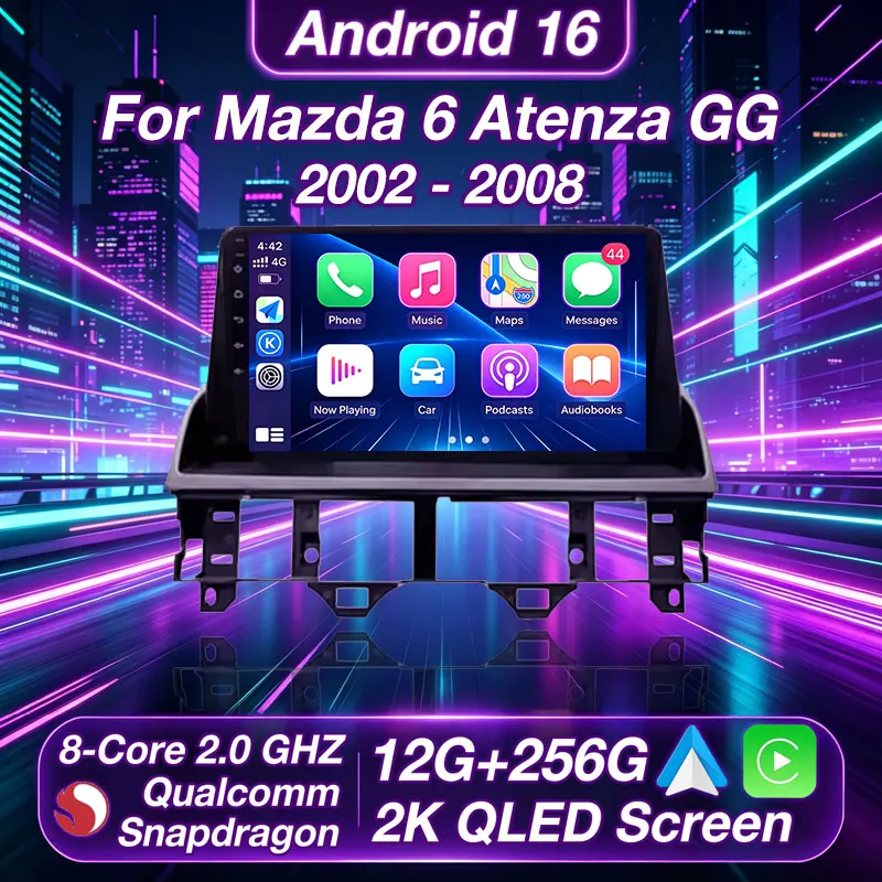 Android 16 For Mazda 6 2002 - 2008 Multimedia Navigation GPS Auto Radio Player Carplay Radio Car Stereo DSP RDS QLED 2K BT Video
Android 16 For Mazda 6 2002 - 2008 Multimedia Navigation GPS Auto Radio Player Carplay Radio Car Stereo DSP RDS QLED 2K BT Video