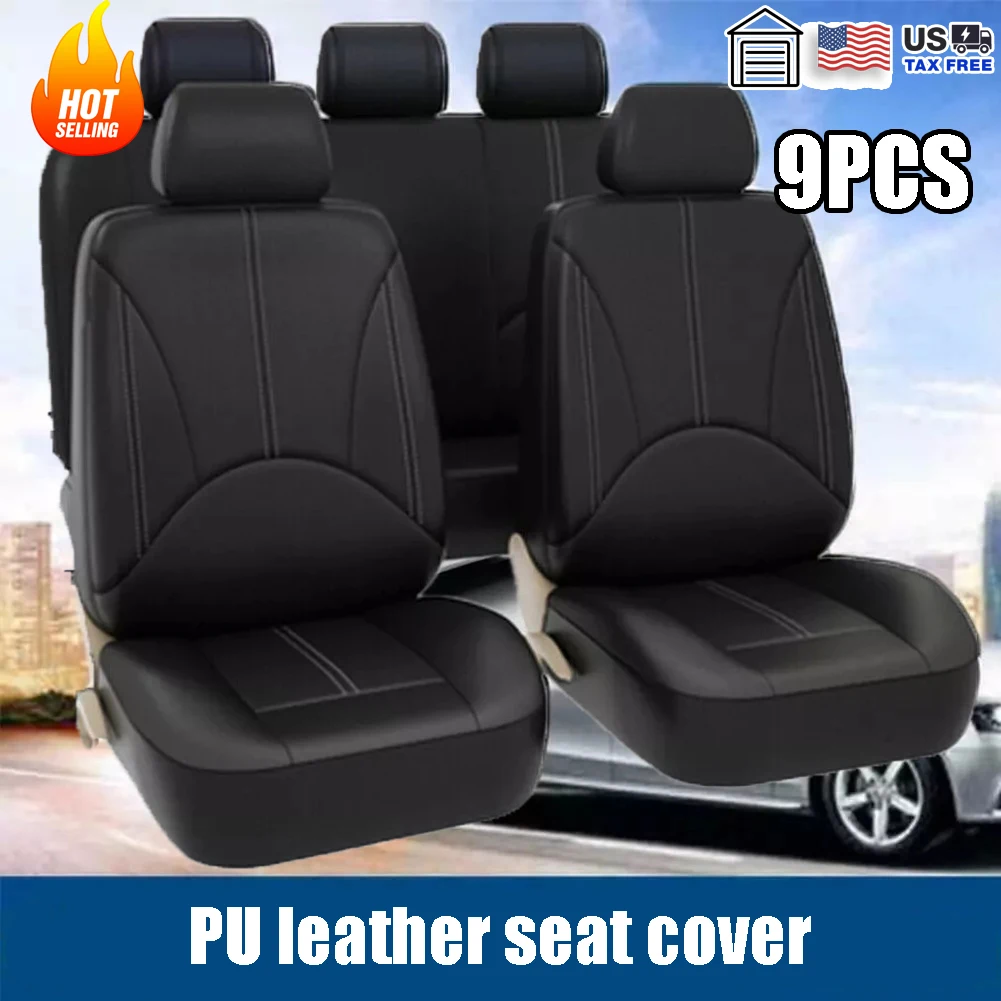 9pcs/Set Car Seat Cover Universal Leather Black Seat Protector Cover Complete Set of All Seasons Car Interior Accessories
9pcs/Set Car Seat Cover Universal Leather Black Seat Protector Cover Complete Set of All Seasons Car Interior Accessories
