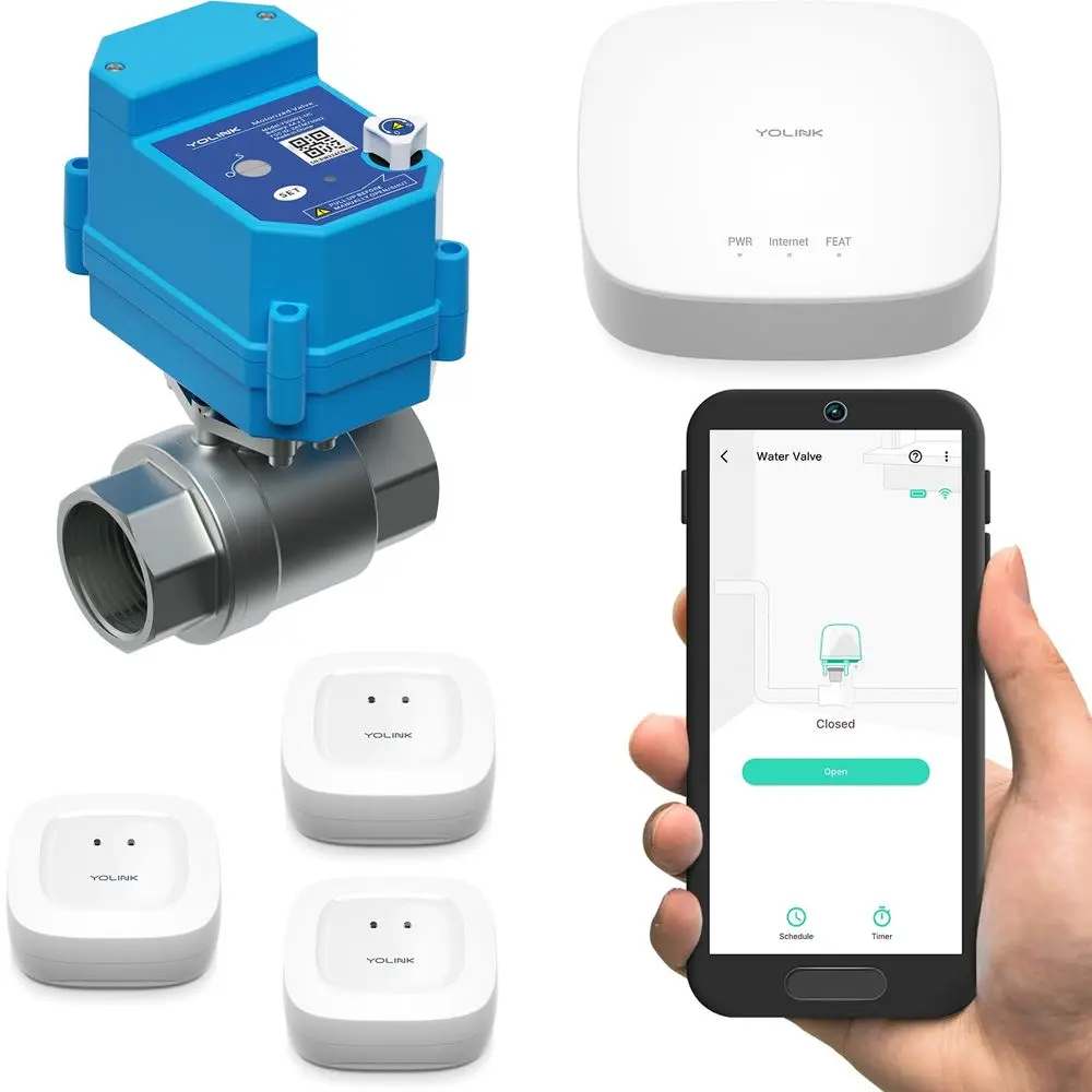 LoRa Smart Water Leak Protection System, Including 1 2 Commercial Grade Smart Motorized Stainless Steel Valve, 3 Water Leak Sen
LoRa Smart Water Leak Protection System, Including 1 2 Commercial Grade Smart Motorized Stainless Steel Valve, 3 Water Leak Sen