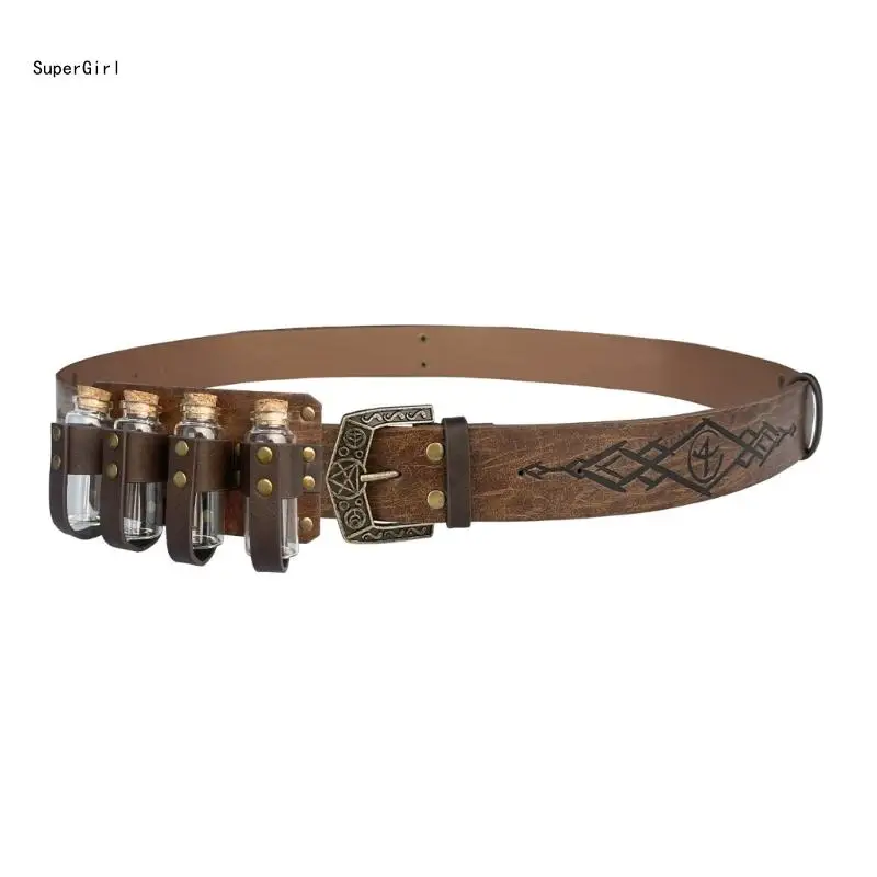 Vintage Medieval PU Belt with Alchemist Potion Bottles for Masquerades Parties J78E
Vintage Medieval PU Belt with Alchemist Potion Bottles for Masquerades Parties J78E