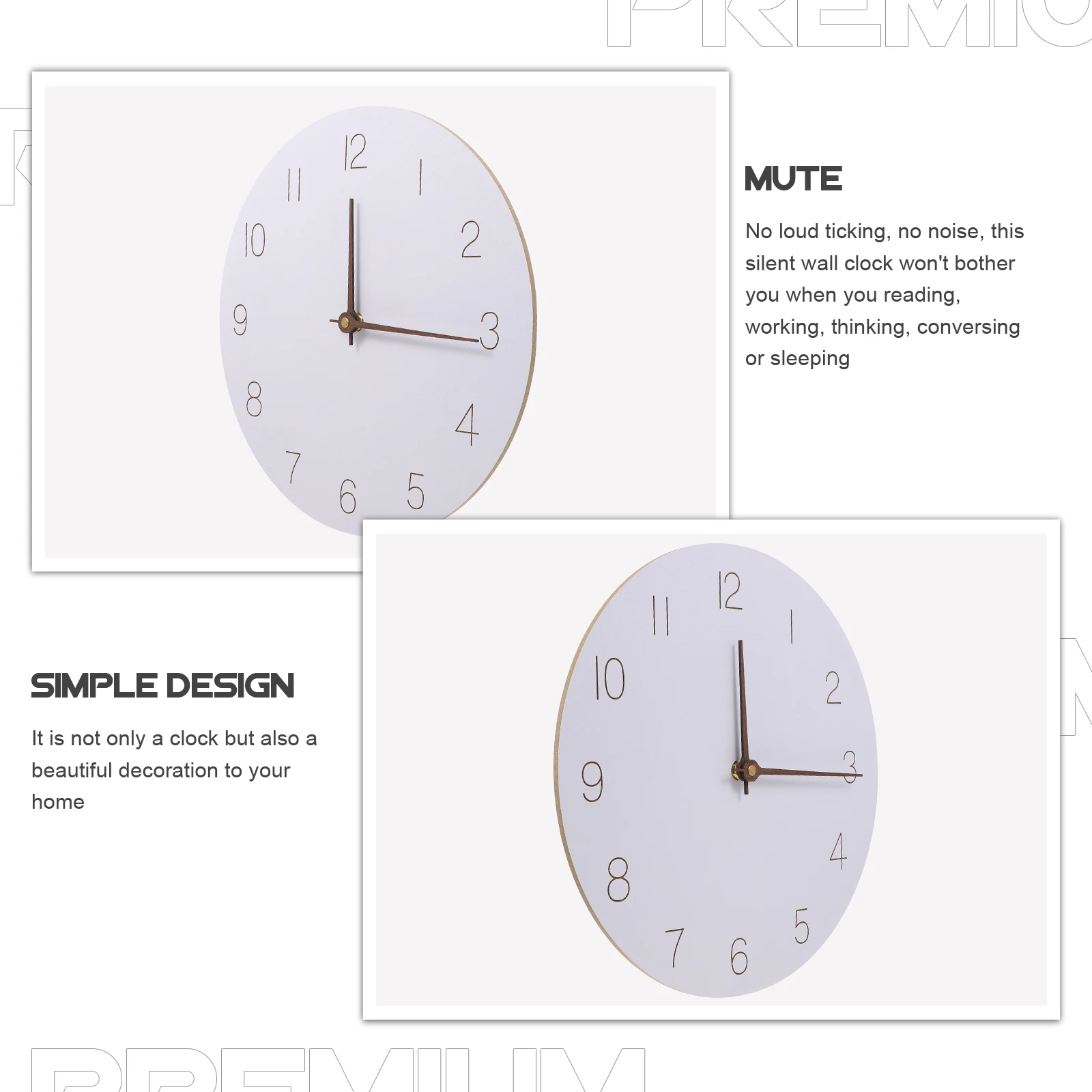 Silent Clock Nordic Style Wall Clock Household Bedroom Living Room Hanging Wall Clock Bar Decor without (White)
Silent Clock Nordic Style Wall Clock Household Bedroom Living Room Hanging Wall Clock Bar Decor without (White)