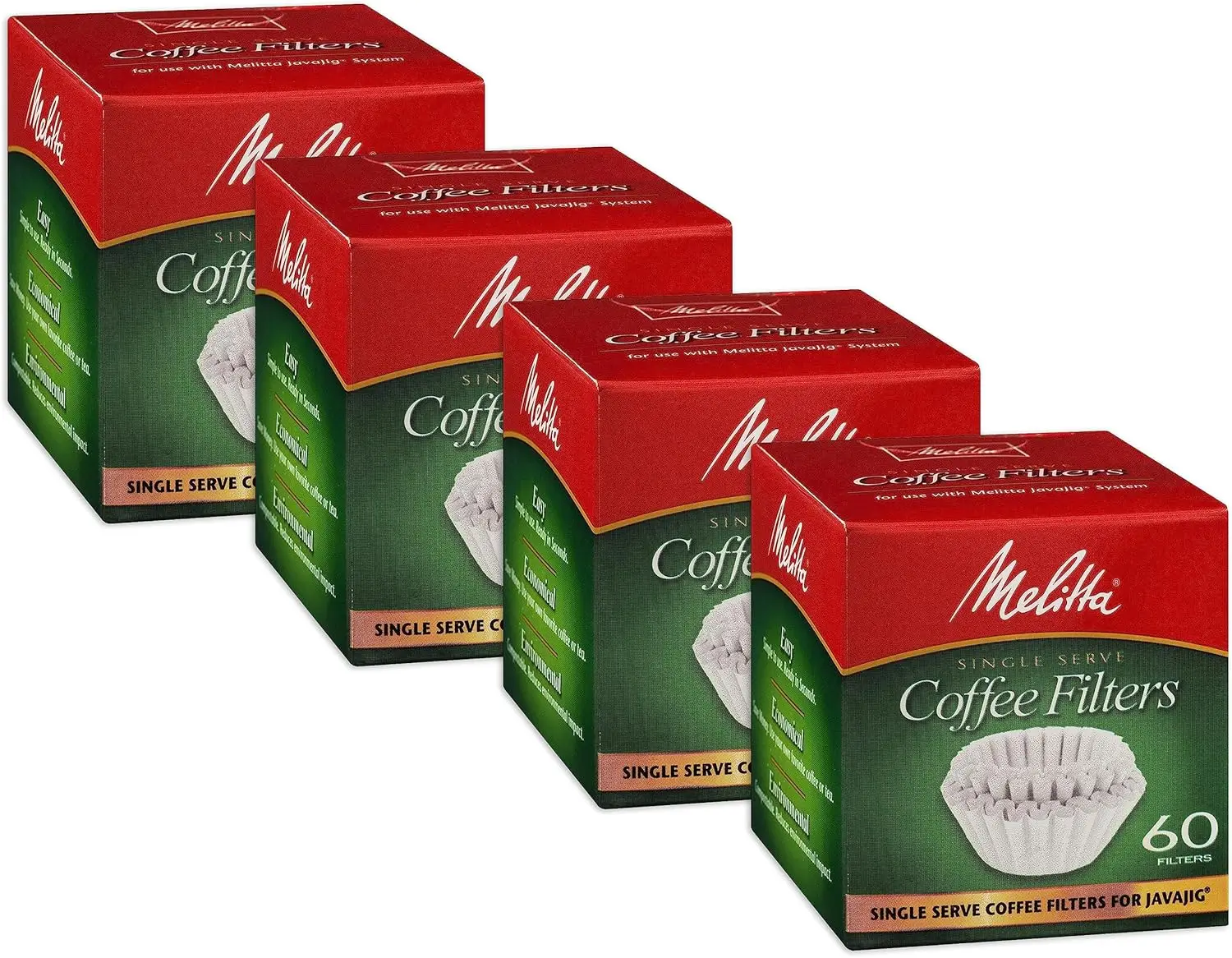 Single Serve Coffee Filters for JavaJig 60 Count Pack of 4
Single Serve Coffee Filters for JavaJig 60 Count Pack of 4