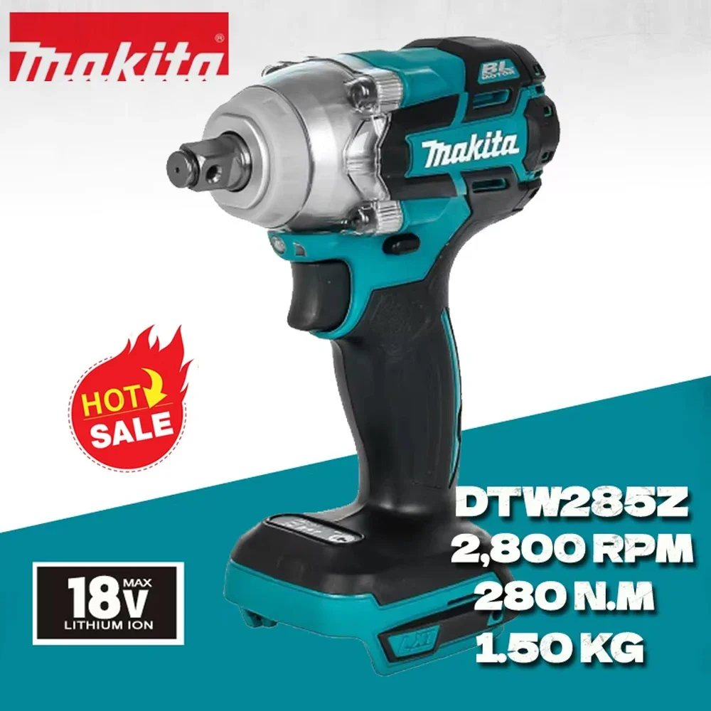 MAKITA DTW285Z Cordless Impact Wrench 18V Brushless Motor High Torque 280N.m 1/2" Socket Rechargeable Electric Wrench DTW285
MAKITA DTW285Z Cordless Impact Wrench 18V Brushless Motor High Torque 280N.m 1/2" Socket Rechargeable Electric Wrench DTW285