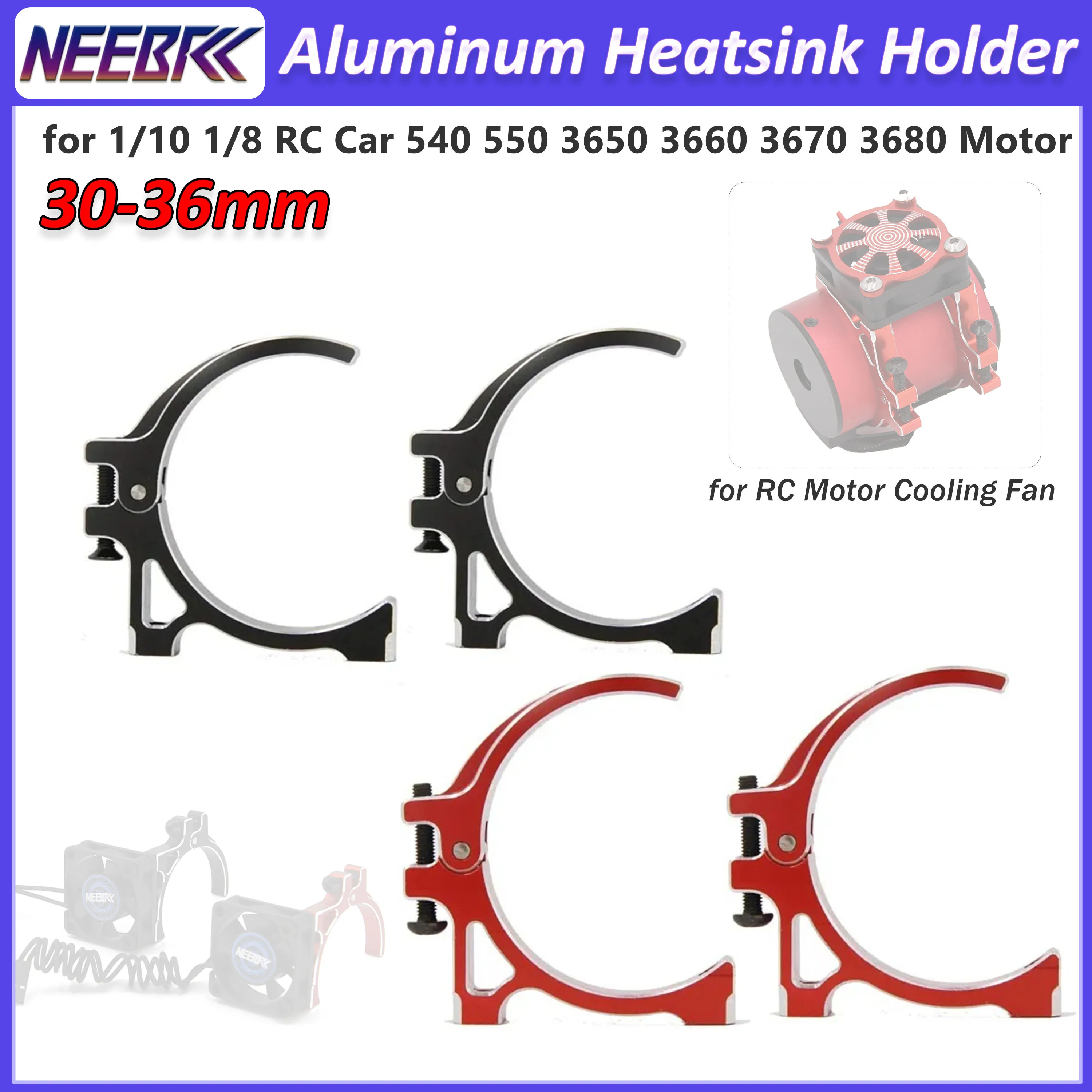 30-36mm Aluminum Heatsink Holder RC Motor Cooling Fan for 1/10 1/8 RC Car 540 550 Motor 3650 3660 3670 3680 Brushless Motor Part
30-36mm Aluminum Heatsink Holder RC Motor Cooling Fan for 1/10 1/8 RC Car 540 550 Motor 3650 3660 3670 3680 Brushless Motor Part