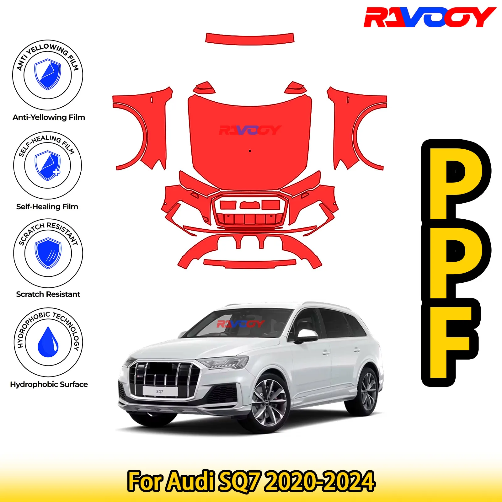 For Audi SQ7 2020-2024 Glossy Matte Black Precut front PPF Kit Paint Protection Film
For Audi SQ7 2020-2024 Glossy Matte Black Precut front PPF Kit Paint Protection Film